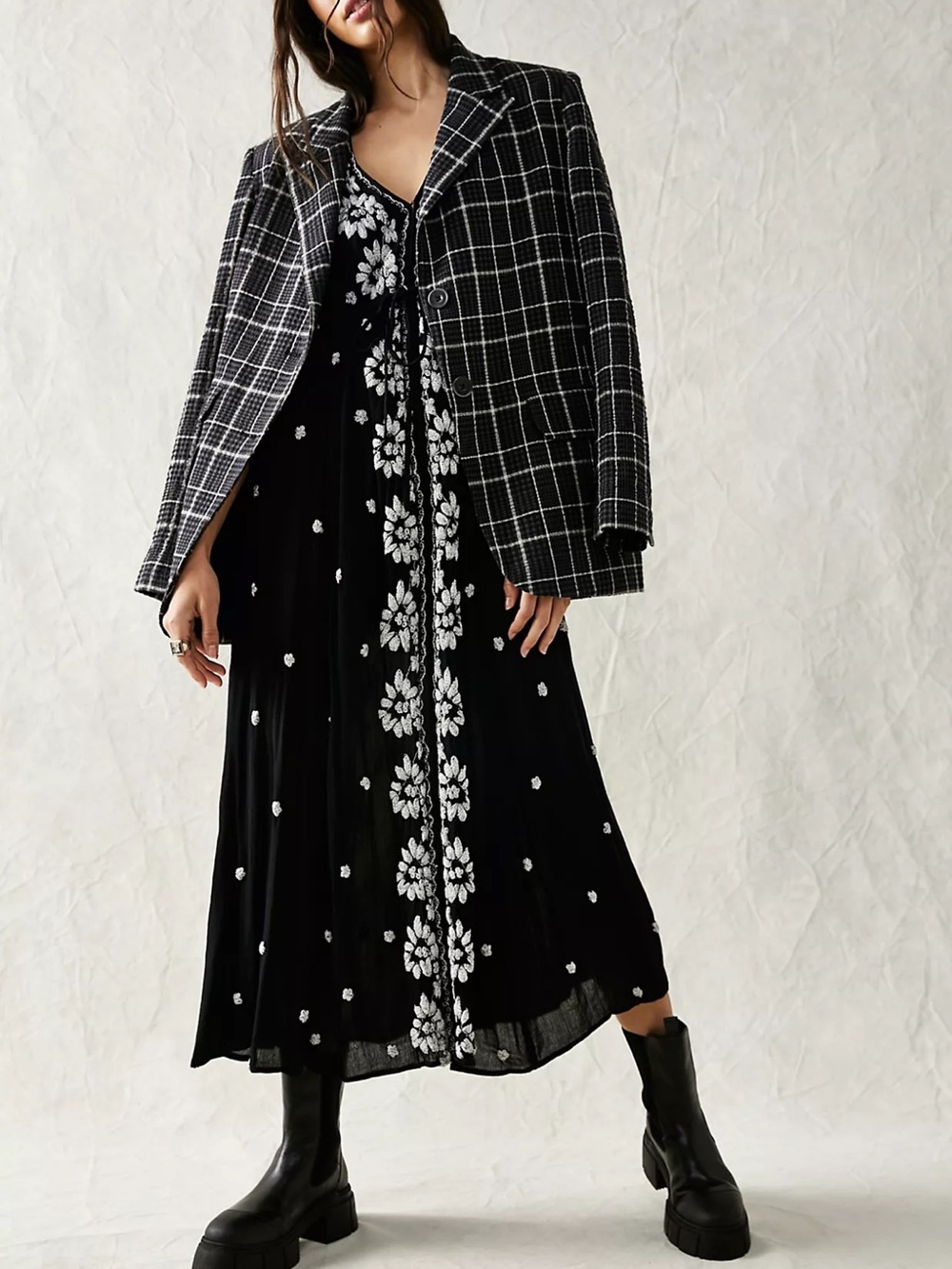 Free People Fable Embroider Floral midi dress